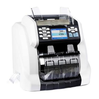 Imagem de Ribao BCS-160 Contador de dinheiro de denominação mista com dois bolsos, impressora embutida, UV/MG/MT/IR/CIS Classificação Bancária Detecção de Número de Série Classificador de notas de dinheiro