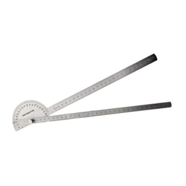 Imagem de Fenteer Ferramenta de medida da régua do transferidor do localizador de ângulo 0-180 graus para arquitetos maquinistas de aço inoxidável