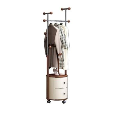 Imagem de LICONG-2019 Cabideiro de chão de madeira maciça cabide de sala de estar quarto varanda armário de armazenamento móvel cabide de piso (J107)