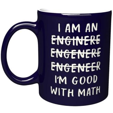 Imagem de Caneca de café com engenharia gravada Sarcasm Engineer Gifts I'm An Engineer Good With Math Funny Inspirational Tea Cup – gravada nos EUA