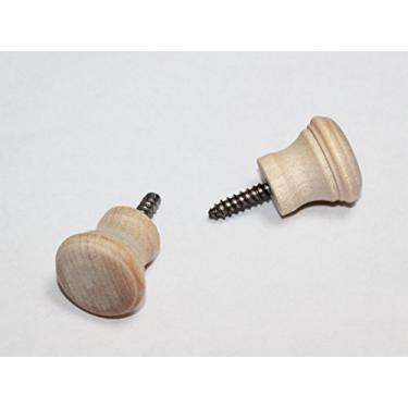 Imagem de Maçanetas de mesa de piano de madeira inacabada com parafusos - 1 par - Reparo de móveis