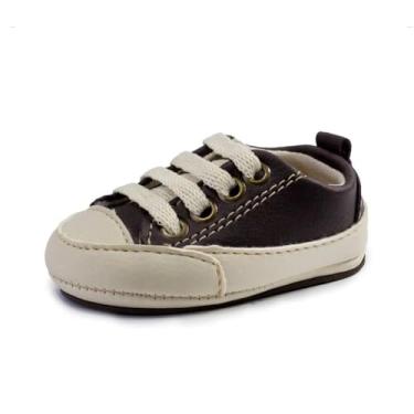 Imagem de Sapatinhos Bebê-Tenis recém-nascido primeiros passos, forrado com tecido espumado 14ao20 baby 1001B (Marrom Bege, BR, Bebê, Numérico, 16)