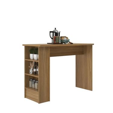 Imagem de Bancada de Cozinha com Prateleiras Berlim Ipê