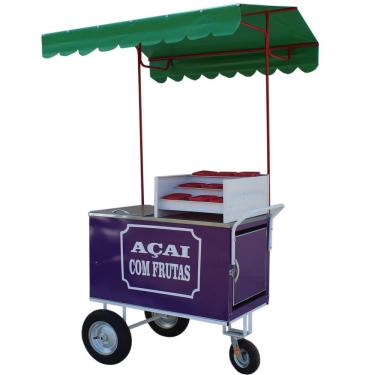 Imagem de Carrinho de acai com rodas pnematica e com isolamento térmico e gelox Mod 4271