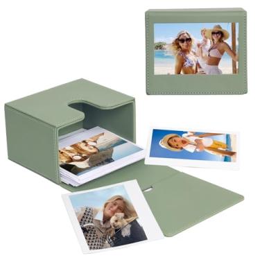 Imagem de wogozan Capa com suporte horizontal para câmeras Polaroid I-Type/NOW/OneStep/Fujifilm Wide/Wide 400/300/210/200 Instant 600/I-Type, pode conter mais de 50 filmes (apenas um) - verde