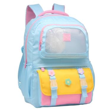 Imagem de Kit Mochila Feminina Juvenil Escolar Com Estojo 2025 (AZUL(Somente mochila))