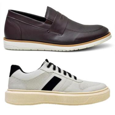 Imagem de Kit Mocassim Oxford + Sapatênis Masculino Confortável e Leve - Bkarell