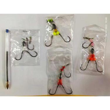 Imagem de 3UN Tesourinha 3 Anzois Para Pesca Tilápia no Rélo feito de miçanga, c