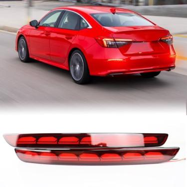Imagem de GEEGEETOP Kit de montagem de luz de neblina de LED para Honda Civic 2022-2024 Sedan de 4 portas, luz de seta, luz de freio e luz de circulação diurna, 2 peças (luz de para-choque traseiro)