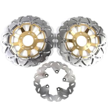 Imagem de Discos de freio dianteiros e traseiros flutuantes para Suzuki GSX600F Katana 600 1998-2003, acessórios de substituição de motocicleta dourados