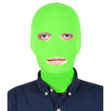 Imagem de Aniler Men's and Women's Open Eyes and Mouth Full Cover Stretchy Mask Halloween Part Cosplay Zentai Mask (Lime Green, One Size)