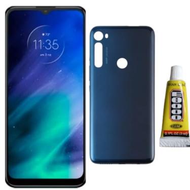 Imagem de Tela Display Lcd Touch Para Moto One Fusion + Tampa Azul + Cola 3ml