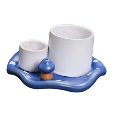 Imagem de FLCPJGV Titular do queimador de incenso Cerâmica Modern multifuncional para decoração para leitura sala de estar sala de estar, Branco Azulado