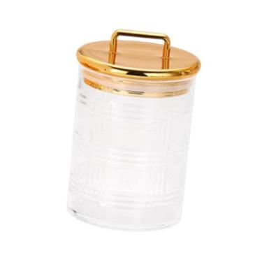 Imagem de IEUDNS Lata de armazenamento de acrílico, lacre selado, jarra de cozinha com tampa hermética, decorativa para lanches de biscoito de grãos de café com açúcar, M