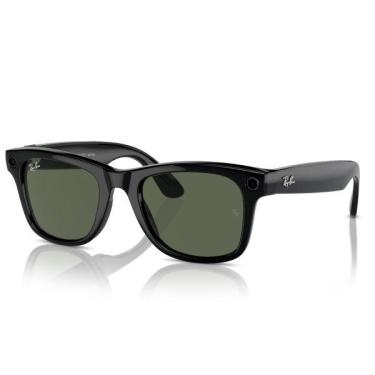 Imagem de Ray-Ban Meta - Óculos inteligentes Wayfarer com compatibilidade Meta AI, áudio, foto, vídeo - Lentes verdes - Preto brilhante-601/7150