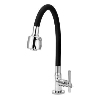 Imagem de Torneira Gourmet Flexível Cozinha Mesa Preta C61 CasaGrande Mundial - 