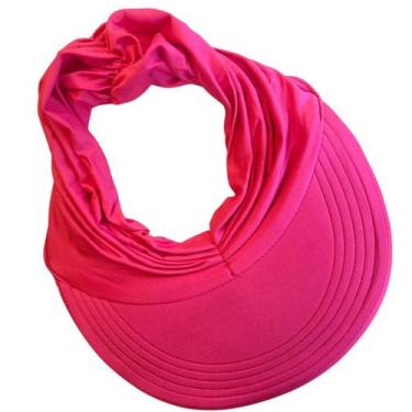 Imagem de Viseira Turbante Feminina  Aba Elegância Praia Luxo - RIKABUNI, Rosa