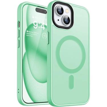 Imagem de Armor Case para iPhone 16 15 14 Matte Transparent Hybrid Hard Cover (para iPhone 16E/verde claro)