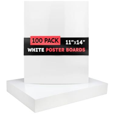 Imagem de Hygloss Quadro de pôster branco 28 x 35 cm, pacote com 100 - cartolina em branco para material escolar, projetos, placas e monitores - Espessura durável de 12 pontos, fácil de cortar e decorar -