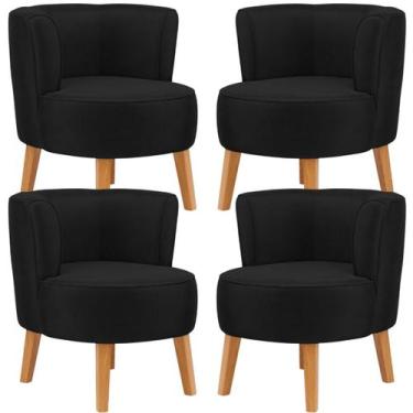 Imagem de Conjunto 4 Cadeiras Estofadas para Sala de Espera Confortavel Tecido V