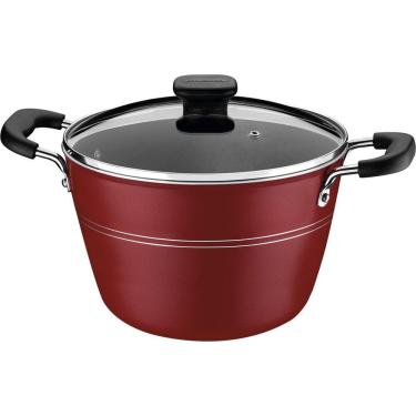 Imagem de Caldeirão Tramontina 26Cm Antiaderente Sicília 7,6L Vermelho