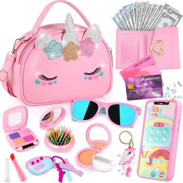 Imagem de Bolsa de brinquedo giftinbox Unicorn com maquiagem fingida para meninas de 3 a 8 anos