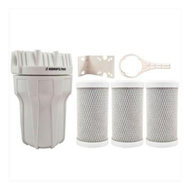 Imagem de Filtro Água Para Chuveiro Carvão Ativado 3 Refil Completo - Royal B&B,