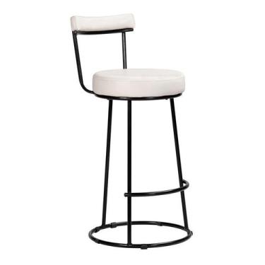 Imagem de Kit 2 Unid Banqueta Alta Aço Balcão Bar Cozinha Gourmet Salaone, BRANC