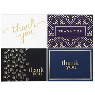 Imagem de 100 Thank You Cards Bulk, Thank You Notes, Multi-Color Pack Professional Blank Note Cards with Envelopes, Small Business, Wedding, Gift Cards, Christmas, Graduation, Baby Shower, Funeral, 4x6 Photo Size