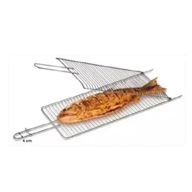 Imagem de Grelha Dupla Abaulada 70 x 26,5 para Assar Peixe, frango churrasco