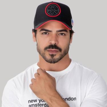 Imagem de Boné Agro Country Preto Bandeira Eua Tela Masculino Trucker - Pampas C