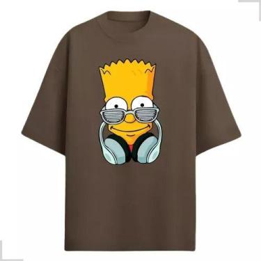 Imagem de Camiseta Masculina Oversized Bart Simpson 100% Algodão - loja dinka, g
