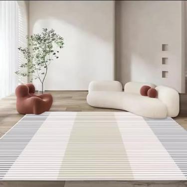 Imagem de Tapete para sala de estar, mesa de centro luxuosa, tapete preto e branco, moderno e minimalista, cobertor de cabeceira para quarto (100 x 200 cm (3,3 x 6,6 pés/X-SJR 10)