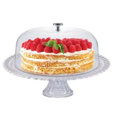 Imagem de Boleira com Tampa e Pé De Vidro Elegância Ruvolo