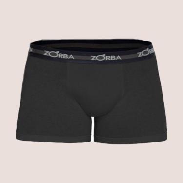 Imagem de Cueca Boxer Sem Costura Algodão Confortável Zorba Original, Preto, XG