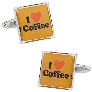 Imagem de Abotoaduras de café Cuff-Daddy I Love com caixa de apresentação