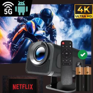 Imagem de Projetor HY320 com Android TV, WiFi 6, Bluetooth e Apps Netflix e YouT