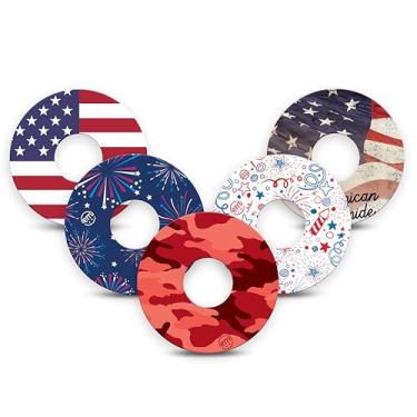 Imagem de ExpressionMed - Adesivos para Libre 3 (pacote com 5) - Feito nos EUA, impermeável, não desfia, fitas de sensor CGM pré-cortadas (4 de julho de 2025)