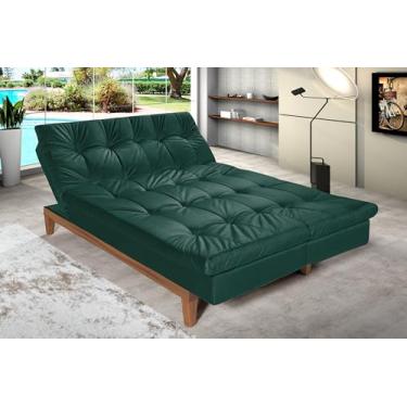 Imagem de Sofá Cama Versátil Reclinável 3 Lugares 5 Posições Casal Premium Madero Suede Casa Imperial (VERDE 403)