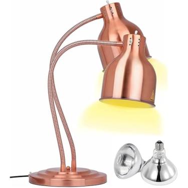 Imagem de Lâmpada De Calor Comercial De Lâmpada Dupla De 250 W, Lâmpada De Calor De Alimentos Independente, Aquecedores De Alimentos Comerciais Mesa De Aquecimento De Buffet De Cozinha De, Copper