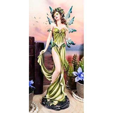 Imagem de Ebros Earth Elemental Fairy Figurine Lady of Gaia Green Thumb Flora e Fauna Faerie Fantasy Statue Escultura 28,5 cm H Mitos e Lendas Sprites Pixies Decoração Mágica Floresta