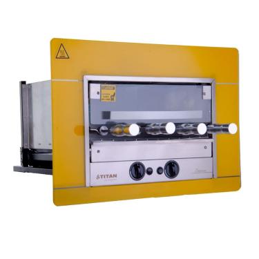 Imagem de Churrasqueira de Embutir a Gás Natural 4 Espetos 220v Amarelo Titanium