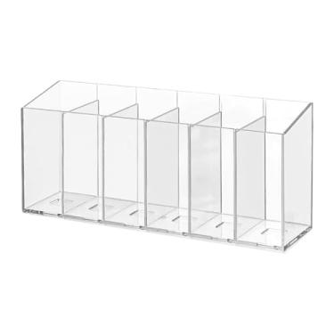 Imagem de Zialofi Clear Makeup Brush Organizer Pen Display Multifurise com acessórios de mesa de slots para o dormitório do escritório da, 6 Slots