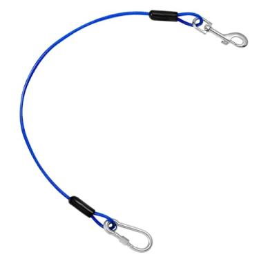 Imagem de Pawaboo DogCinto de segurança, extensor de coleira à prova de mastigação, corda de aço revestida, alça de clipe de cinto de segurança para carro, gancho de rotação de 360°, mosquetão resistente, cabo