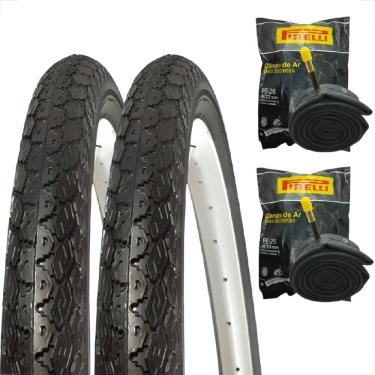 Imagem de Par Pneu Pirelli Manga Turbo 26 x 1.1 / 2x2 Montadinha Motorizada Bike + Par Camara de ar Pirelli