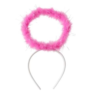 Imagem de Kit com 3 Tiara Aureola de Anjo Disponível em Preto Branco ou Rosa Festa Fantasia Cosplay Carnaval Adulto Infantil Acessório Cabeça Céu Halloween (Rosa)