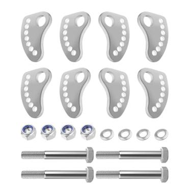 Imagem de Kit de fixação de alinhamento de trava de camber e parafuso do braço superior compatível com GMC Sierra Chevy Silverado 1500 2500 3500 1999-2019, kit de parafusos de alinhamento de braço de controle