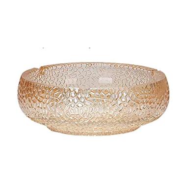 Imagem de LICONG-2019 Cinzeiro de fumantes bonito cinzeiro de vidro simples e requintado cinzeiro criativo para cigarro doméstico cinzeiro redondo bonito adequado para presente cinzeiros de mesa (ouro)