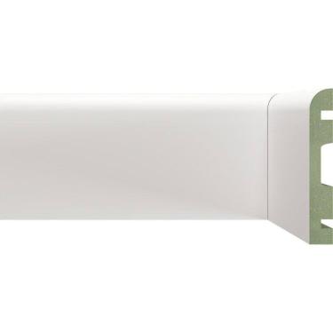 Imagem de Kit Rodapé de MDF 40 Barras Lisas de 10cm x 2,40m Rende 96 Metros Moldufama Branco
