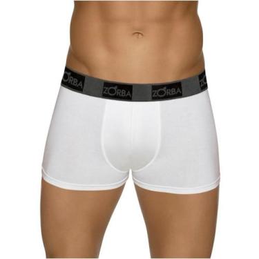 Imagem de Cueca Boxer Zorba 717 Algodão Forro Frontal Cós Elástico, Branco, G